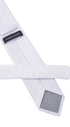 Seidenfalter Basic Uni Krawatte - 7 cm - Rückseite der Krawatte - Weiß