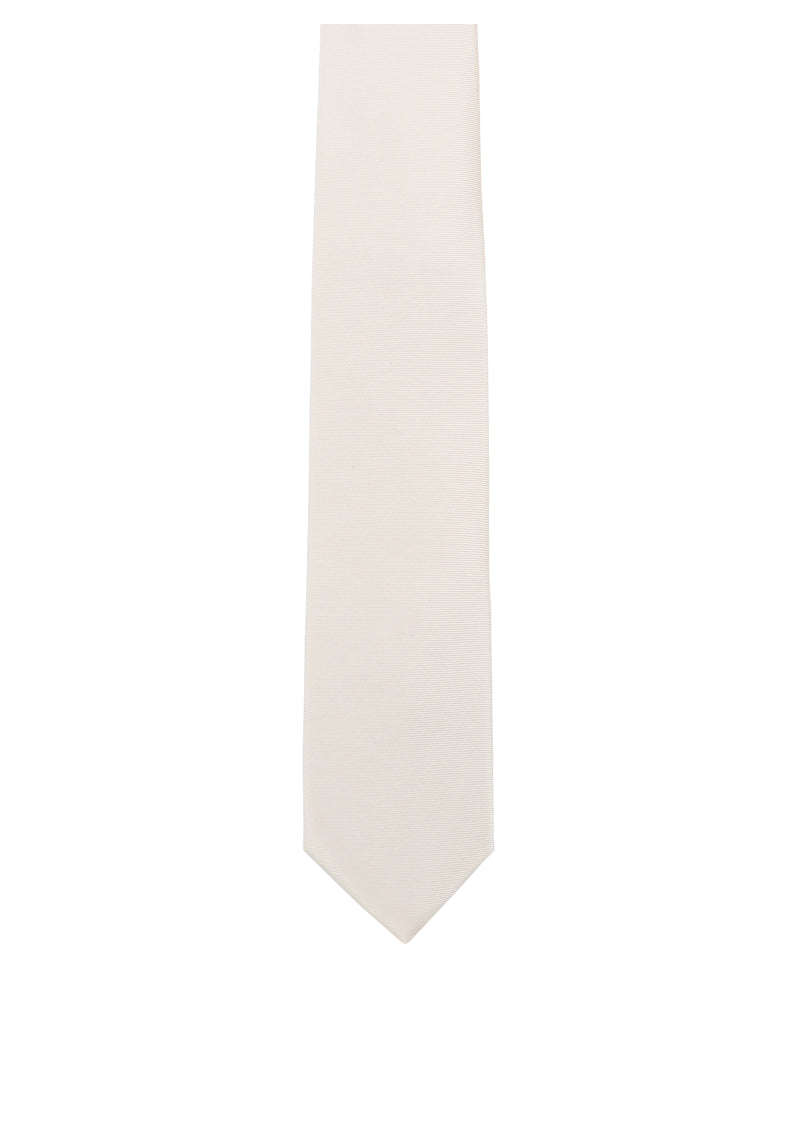 Seidenfalter Basic Uni Krawatte - 7 cm - Vorderseite der Krawatte - Champagner