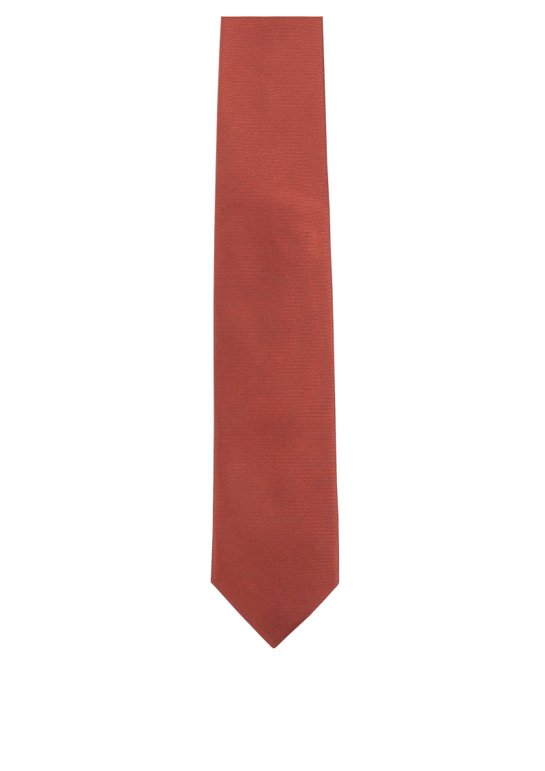 Seidenfalter Basic Uni Krawatte - 7 cm - Vorderseite der Krawatte - Ziegel