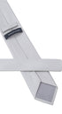 Seidenfalter Basic Uni Krawatte - 7 cm - Rückseite der Krawatte - Hellgrau