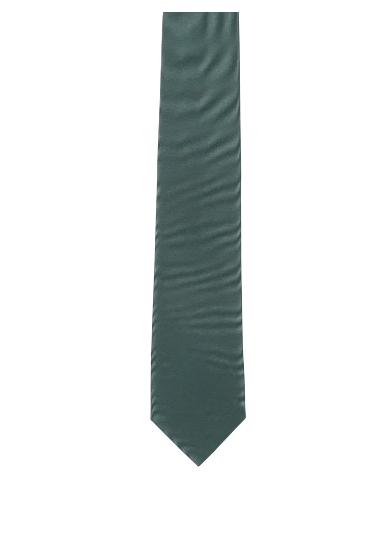 Seidenfalter Basic Uni Krawatte - 7 cm - Vorderseite der Krawatte - Flaschen Grün