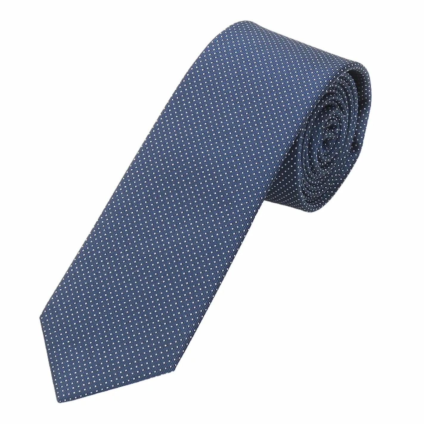 Basic Picoté Krawatte - 6 cm - Dunkelblau