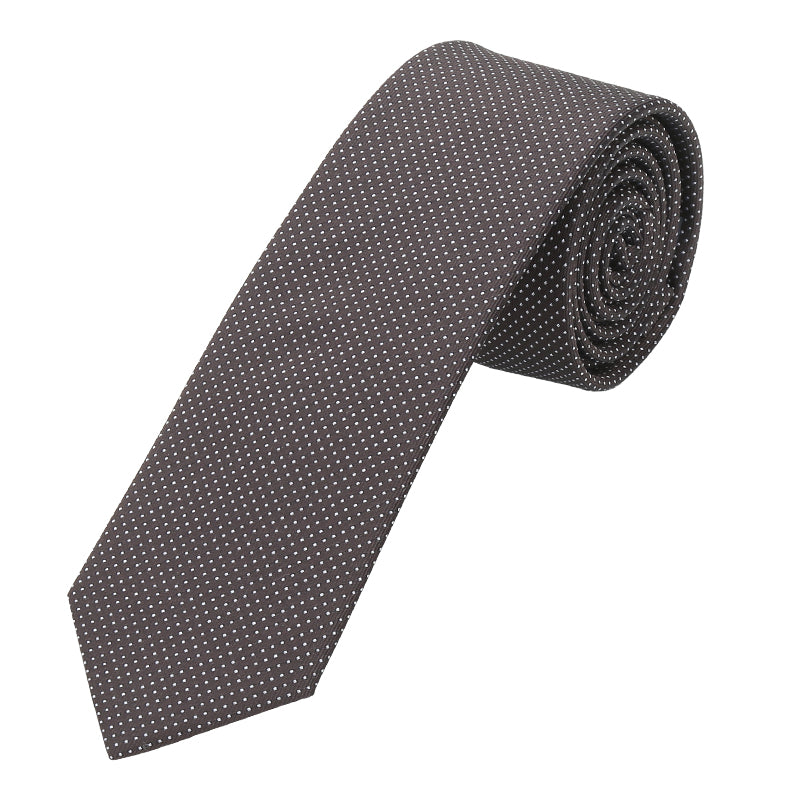 Basic Picoté Krawatte - 6 cm - Dunkelbraun