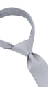 Seidenfalter Basic Picoté Krawatte - 6 cm - gebundener Knoten nur zur Veranschaulichung (ist nicht vorgebunden, wie beispielsweise die Zip Krawatte) - Grau