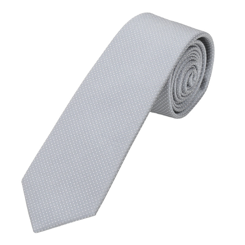 Basic Picoté Krawatte - 6 cm - Grau