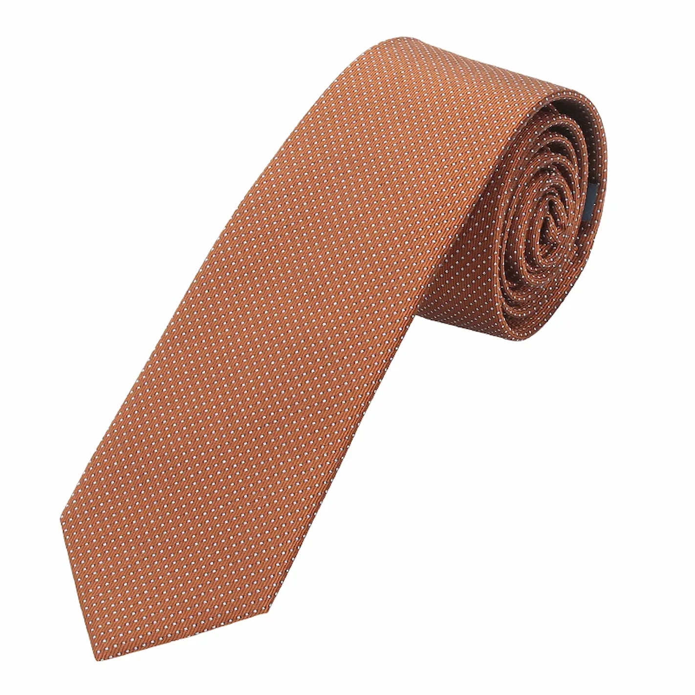 Basic Picoté Krawatte - 6 cm - Cognac