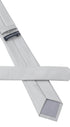Seidenfalter Basic Uni Krawatte - 6 cm - Rückseite der Krawatte - Silber