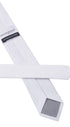 Seidenfalter Basic Uni Krawatte - 6 cm - Rückseite der Krawatte - Weiß
