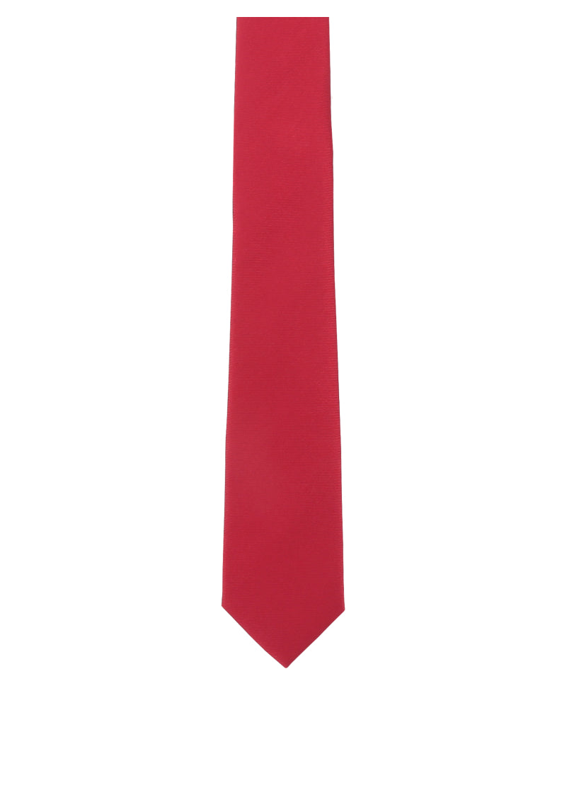 Seidenfalter Basic Uni Krawatte - 6 cm - Vorderseite der Krawatte - Hellrot