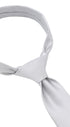 Seidenfalter Basic Uni Krawatte - 6 cm - gebundener Knoten nur zur Veranschaulichung (ist nicht vorgebunden, wie beispielsweise die Zip Krawatte) - Hellgrau