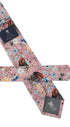 Prince Bowtie Krawatte mit floralem Druck - Rückseite der Krawatte - Altrosa