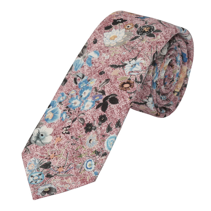 Prince Bowtie Krawatte mit floralem Druck - Design und Farbe der Krawatte - Altrosa