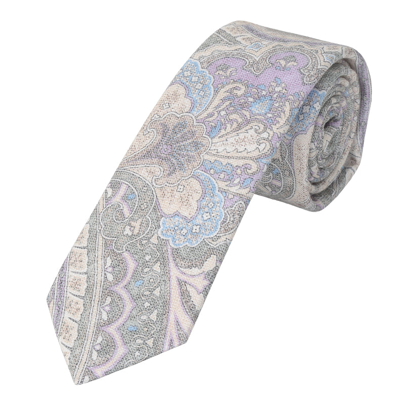 Prince Bowtie Krawatte Paisley - Design und Farbe der Krawatte - Hellgrau