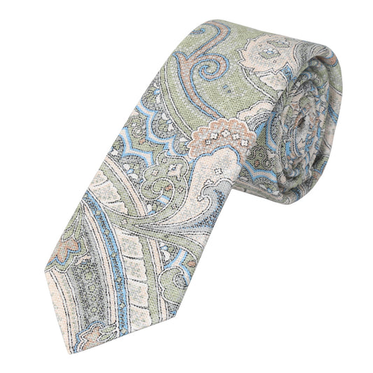 Krawatte Paisley - 6cm - Mint