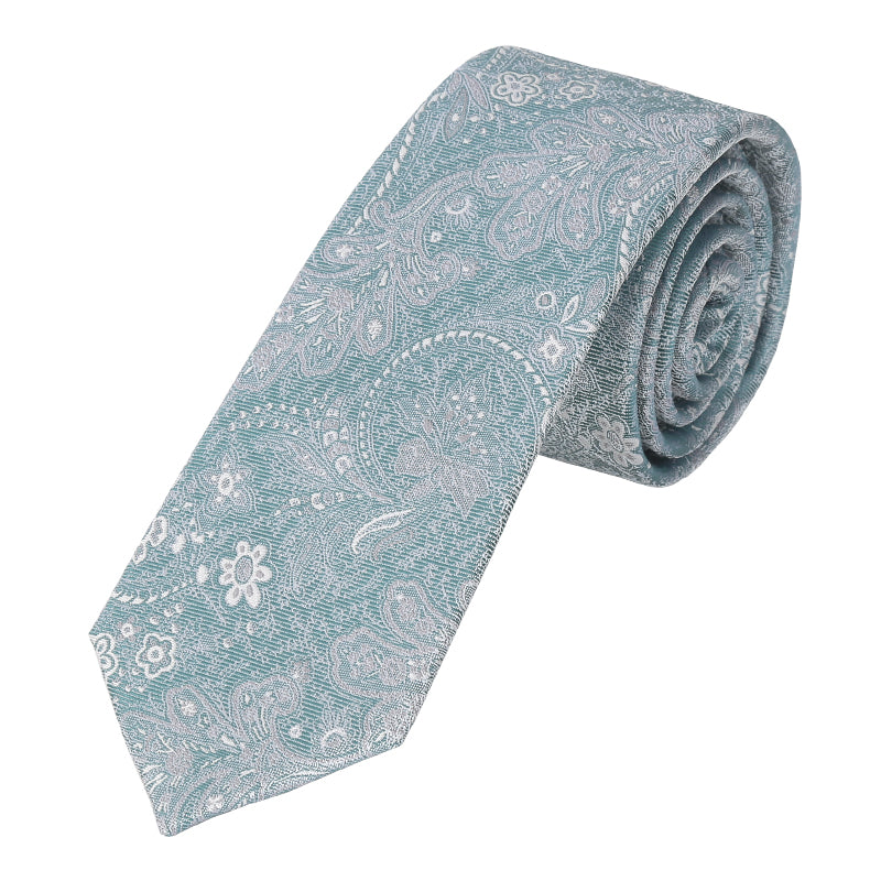 Krawatte Paisley - 100% Seide - 6cm - Petrol