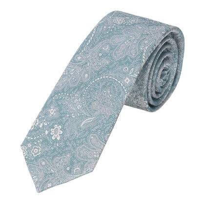 Krawatte Paisley - 100% Seide - 6cm - Petrol