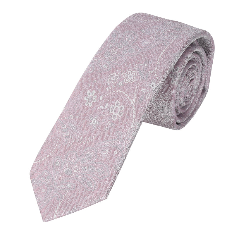 Prince Bowtie Krawatte Paisley - 100% Seide - Design und Farbe der Krawatte - Rosa