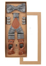 Prince Bowtie Hosenträger Set mit Fliege in elegantem Karodesign - Box - Grau