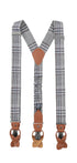 Prince Bowtie Hosenträger in zeitlosem Karodesign - Grau