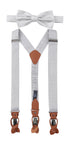 Prince Bowtie Hosenträger Set aus 100% Seide - Grau