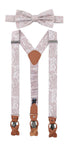 Prince Bowtie Hosenträger Set aus 100% Seide Paisleydesign - Altrosa