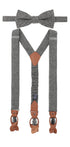 Prince Bowtie Hosenträger Set in Wolloptik - Grau