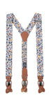 Prince Bowtie Hosenträger im Flower-Design - Blau