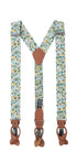 Prince Bowtie Hosenträger im Flower-Design - Mint