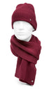 Prince Bowtie Set Schal + Mütze - Trageform - Rot