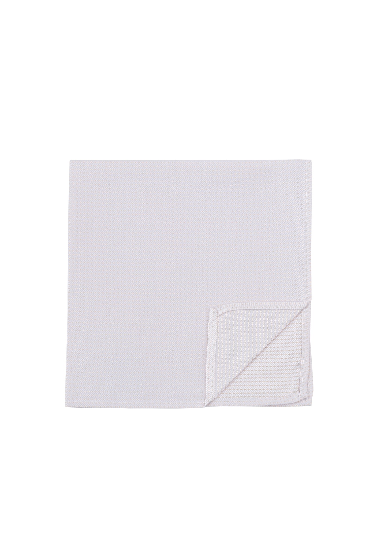 Seidenfalter Basic Picoté Einstecktuch - Vorder- und Rückseite des Einstecktuchs - Weiß