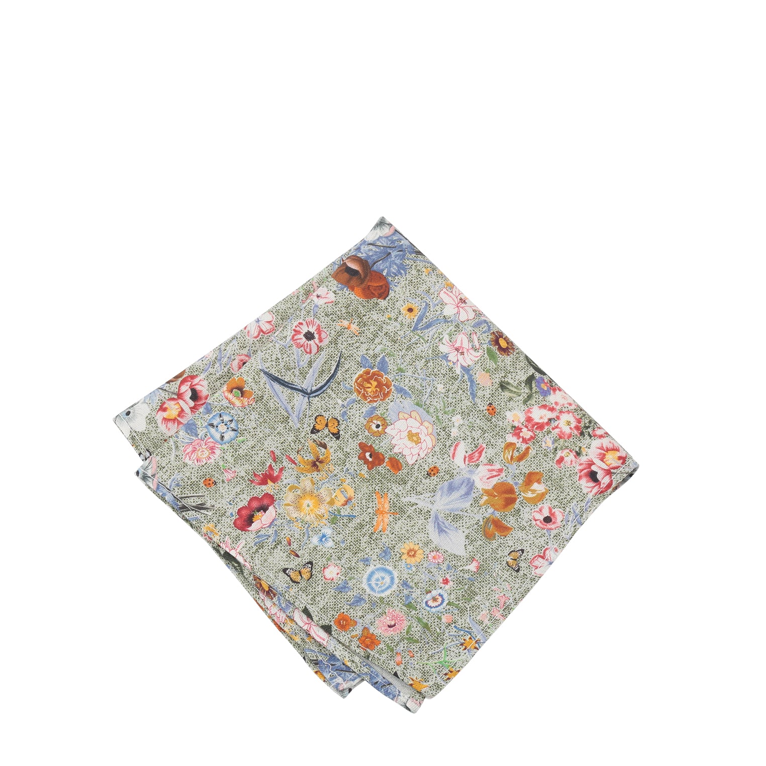 Prince Bowtie Einstecktuch mit floralem Druck - Einstecktuch gefaltet - Grün