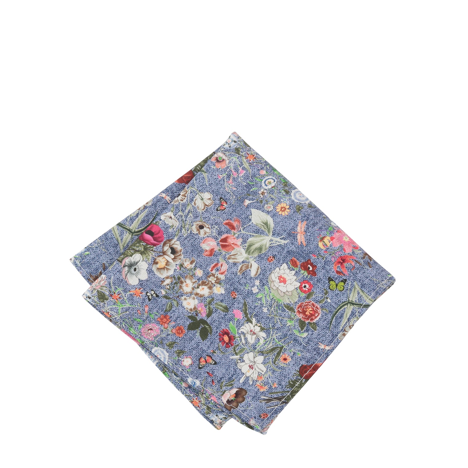 Prince Bowtie Einstecktuch mit floralem Druck - Einstecktuch gefaltet - Blau