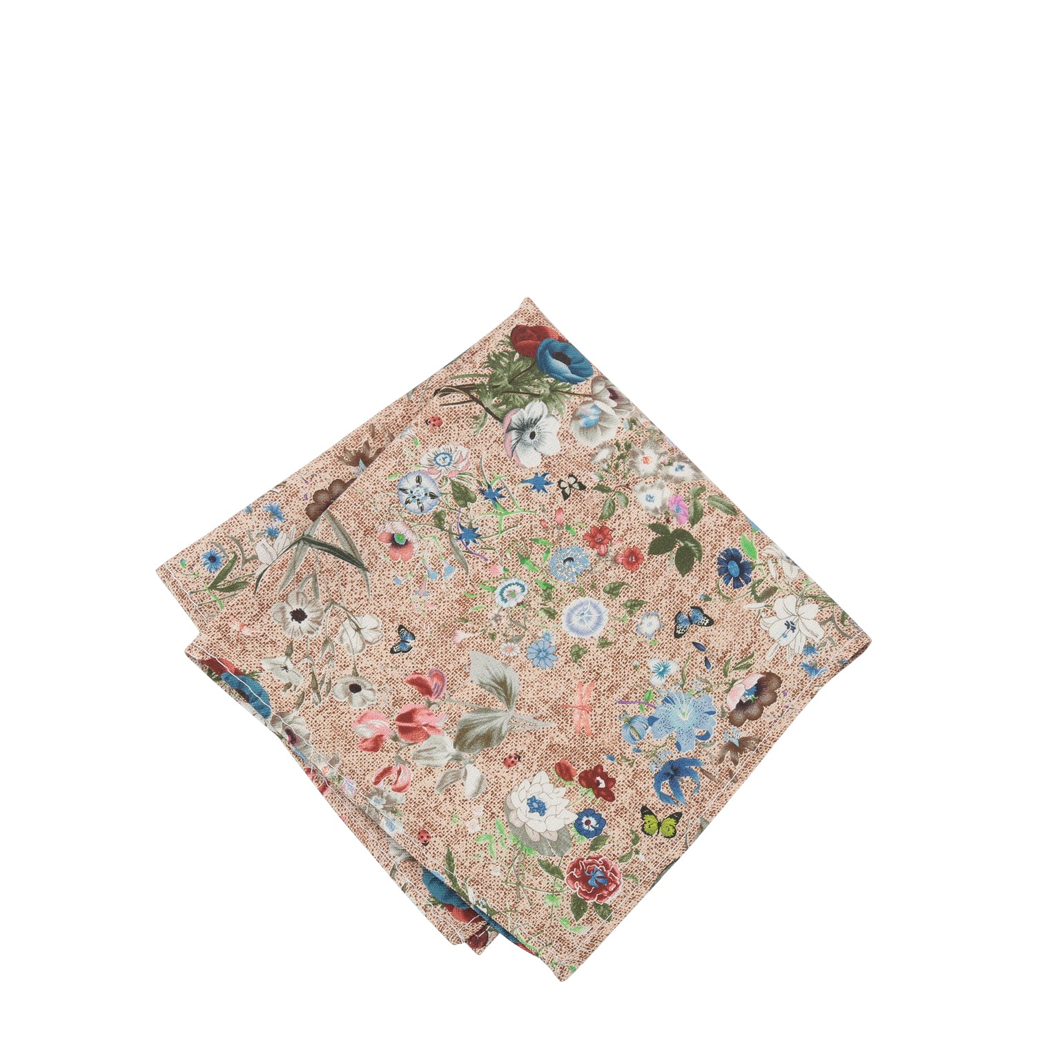 Prince Bowtie Einstecktuch mit floralem Druck - Einstecktuch gefaltet - Beige