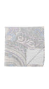 Prince Bowtie Einstecktuch Paisley  - Vorder- und Rückseite des Einstecktuchs - Hellgrau