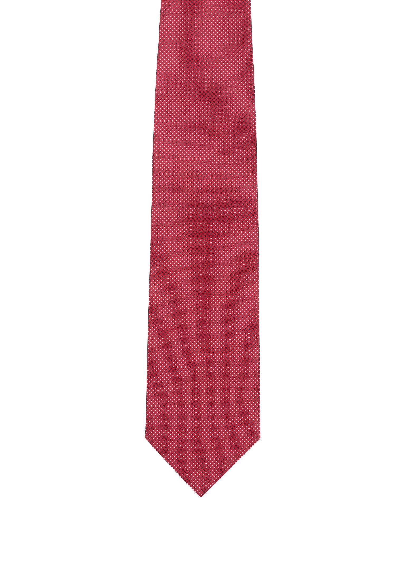 Seidenfalter Basic Picoté Krawatte - 8 cm XXL Übergröße - Vorderseite der Krawatte - Hellrot