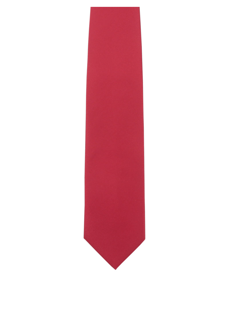 Seidenfalter Basic Uni Krawatte - 8 cm XXL Übergröße - Vorderseite der Krawatte - Hellrot