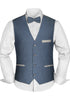 Prince Bowtie Set Weste, Fliege & Einstecktuch - Jeansblau