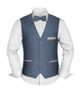 Prince Bowtie Set Weste, Fliege & Einstecktuch - Jeansblau