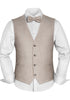 Prince Bowtie Set Weste, Fliege & Einstecktuch - Beige