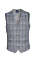 Prince Bowtie Weste im Karomuster - Blau/Grau