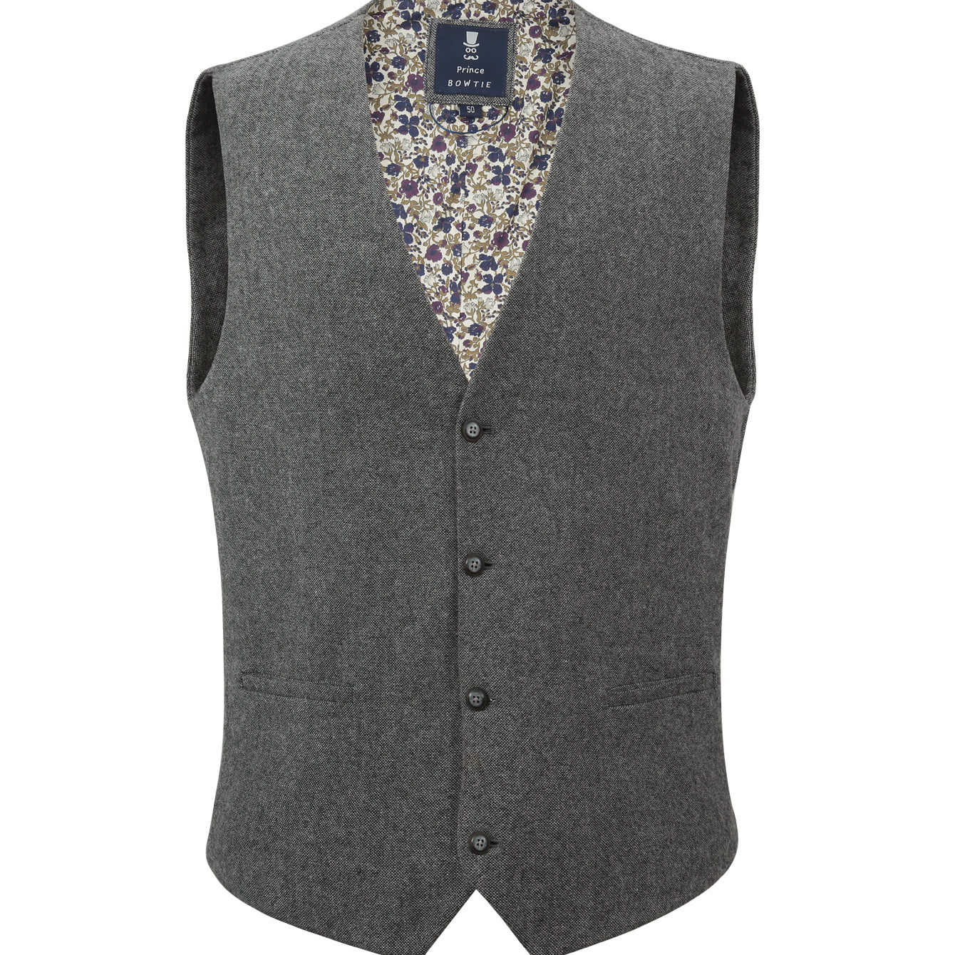 Prince Bowtie Anzugweste in Wolloptik - Grau