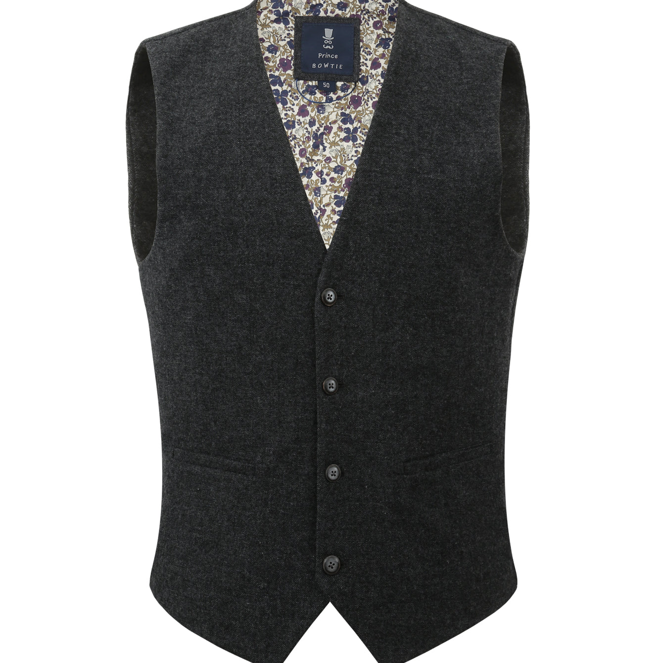Prince Bowtie Anzugweste in Wolloptik - Anthrazit