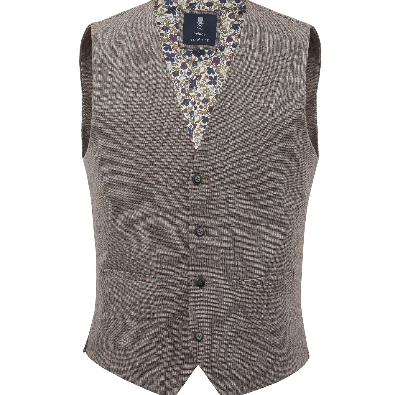 Prince Bowtie Anzugweste in Wolloptik - Beige