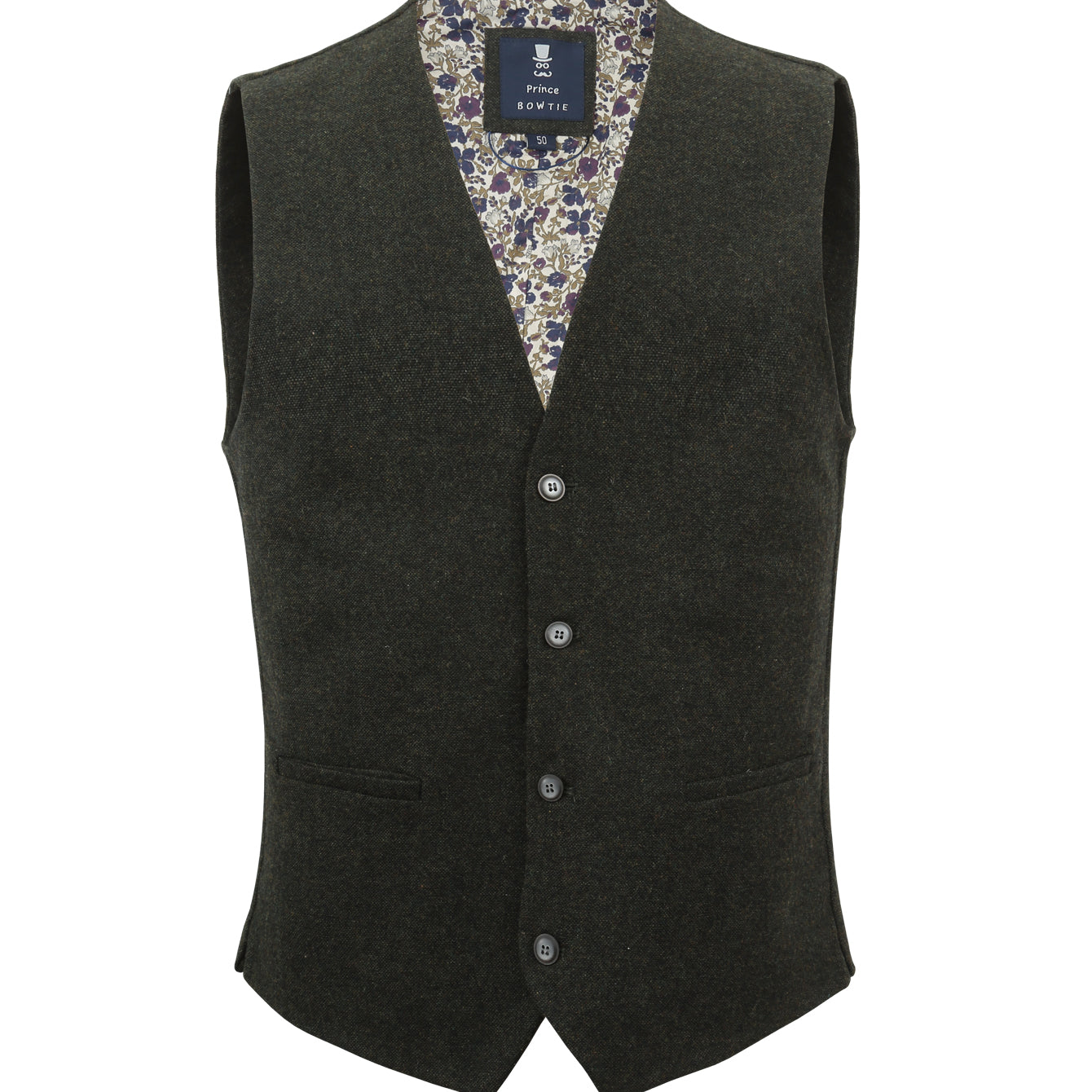 Prince Bowtie Anzugweste in Wolloptik - Grün
