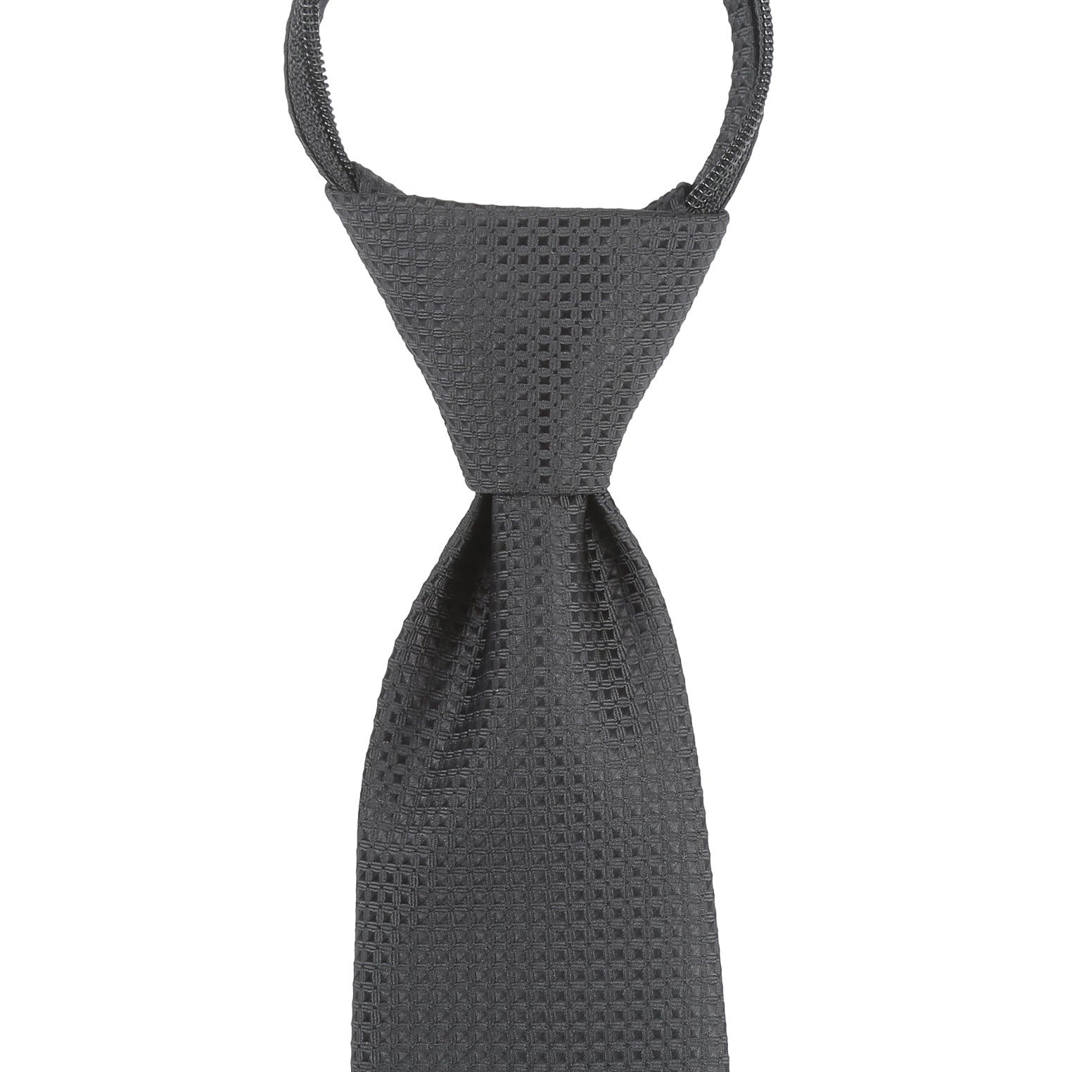 Seidenfalter Zip Trauerkrawatte - 7 cm - vorgebundener Knoten - Micro Schwarz