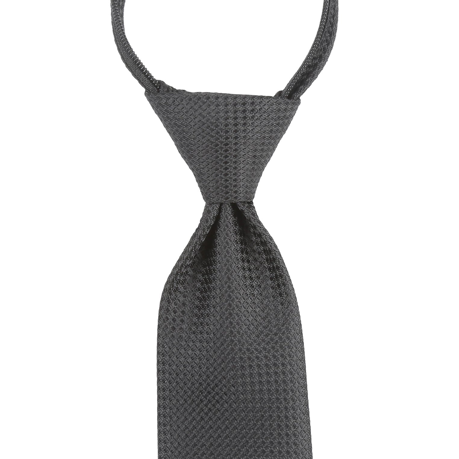 Seidenfalter Zip Trauerkrawatte - 7 cm - vorgebundener Knoten - Kleinmuster Schwarz