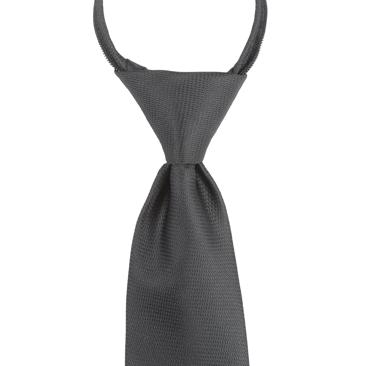 Seidenfalter Zip Trauerkrawatte - 7 cm - vorgebundener Knoten - Uni Schwarz