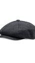 Prince Bowtie Gatsby Schiebermütze im rustikalen Uni Design - Vorderansicht - Anthrazit