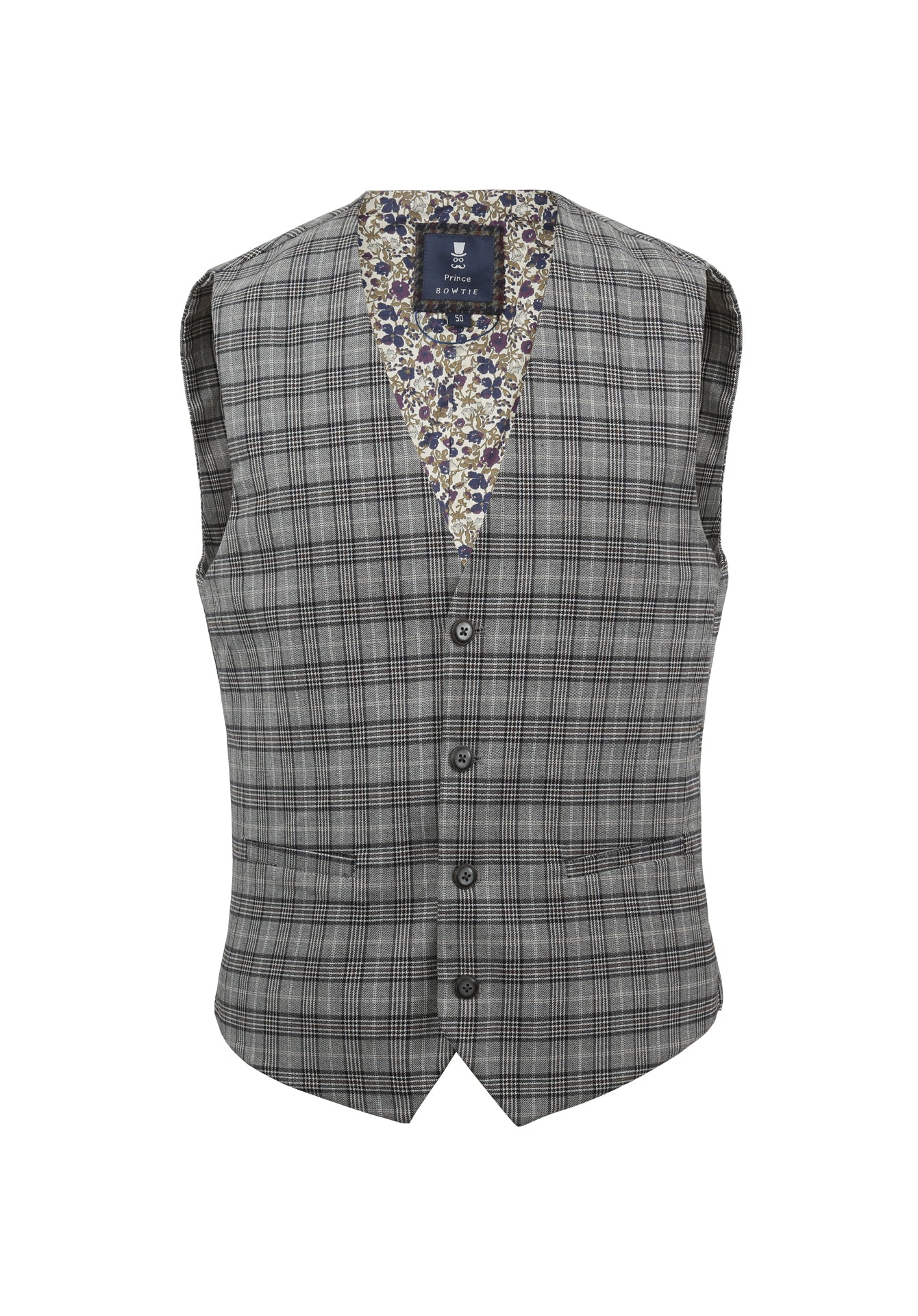 Suit vest in brilliant check