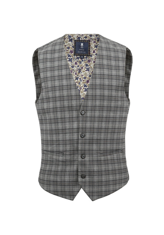 Suit vest in brilliant check